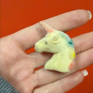 Vintage Cream and Yellow Unicorn Brooch